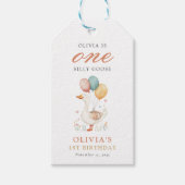 Een Gekke Gans 1e Verjaardagsfeest Cadeaulabel (Voorkant)