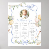 Een Gekke Gans 1e Verjaardagsfeest foto Milestone Poster (Voorkant)