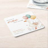 Een Gekke Gans 1e Verjaardagsfeest Kartonnen Onderzetters (Schuin)