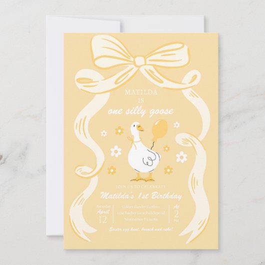 Een Gekke Gans 1e Verjaardagsfeest Lente Verjaarda Kaart (Voorkant)