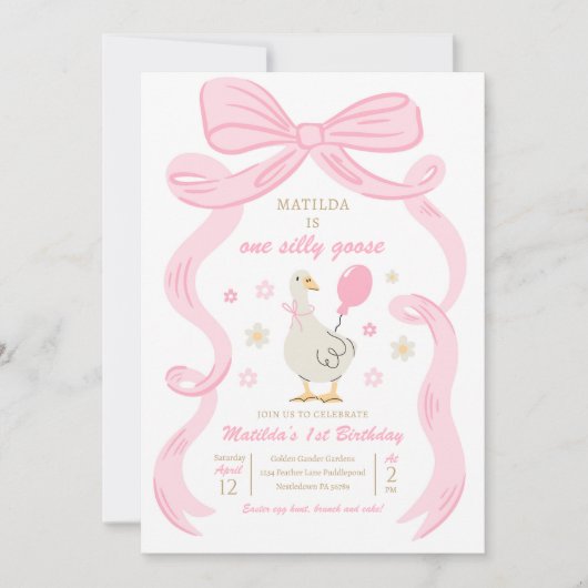 Een Gekke Gans 1e Verjaardagsfeest Lente Verjaarda Kaart (Voorkant)