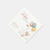 Een Gekke Gans 1e Verjaardagsfeest Servet (Hoek)