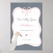 Een Gekke Gans 1e Verjaardagsfeest Welcom Poster (Voorkant)