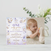 Een Gekke Gans 1e verjaardagsfeestje Foto Kaart (Staand voorkant)