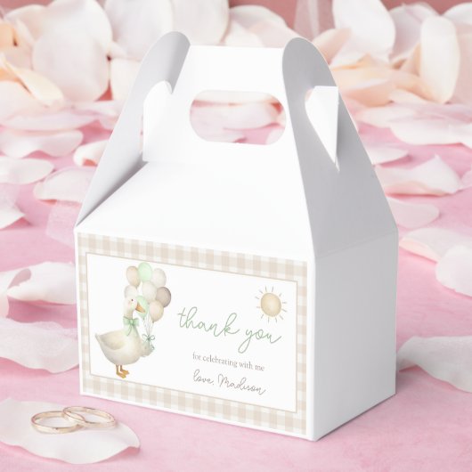 EEN Gekke Gans, Ballonnen, Retro Gingham gunstbox Bedankdoosjes (Huwelijk)