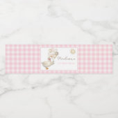 EEN Gekke Gans, Ballonnen, Retro Gingham Waterfles Etiket (Enkel label)