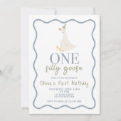 Een Gekke Gans blauw en groen Kaart (Voorkant)