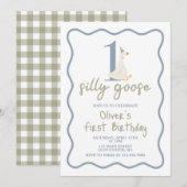 Een Gekke Gans blauw en groen Kaart (Voorkant / Achterkant)