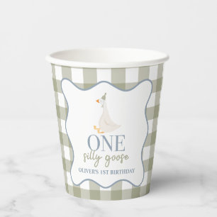 Een Gekke Gans blauw en groen Papieren Bekers