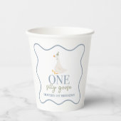 Een Gekke Gans blauw en groen Papieren Bekers (Voorkant)