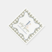 Een Gekke Gans blauw en groen Servet (Hoek)