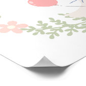 Een Gekke Gans Bloemen Roze Boog Verjaardag Welkom Poster (Hoek)