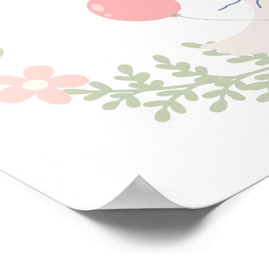 Een Gekke Gans Bloemen Roze Boog Verjaardag Welkom Poster (Hoek)