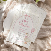 Een Gekke Gans  Bloemmeisje 1e verjaardag Kaart