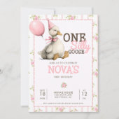 Een Gekke Gans Custom Pastel Roze 1e Verjaardag Kaart (Voorkant)