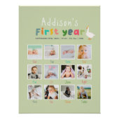 Een Gekke Gans Eerste Jaar Verjaardag Fotocollage Perfect Poster (Voorkant)