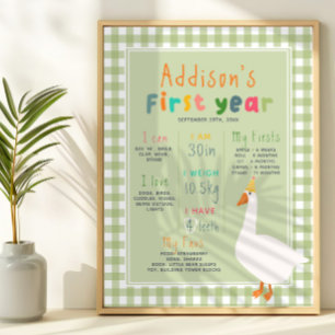 Een Gekke Gans Eerste Jaar Verjaardag Mijlpaal Perfect Poster