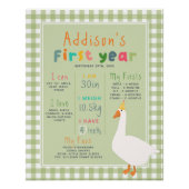 Een Gekke Gans Eerste Jaar Verjaardag Mijlpaal Perfect Poster (Voorkant)