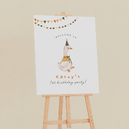 Een Gekke Gans Eerste Verjaardag Feest Welkom Teke Poster