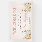 Een Gekke Gans Eerste Verjaardag Meisje Party Sign Spandoek (Verticaal)