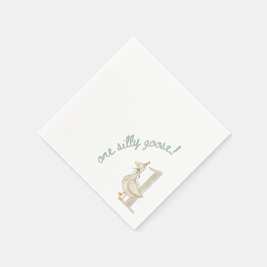 Een Gekke Gans Eerste Verjaardag Servet (Hoek)