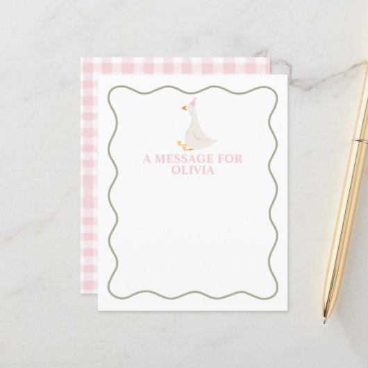 Een Gekke Gans Eerste Verjaardag Time Capsule (Voorkant / Achterkant in situ)