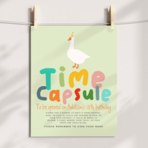 Een Gekke Gans Eerste Verjaardag Time Capsule Sign Perfect Poster