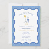  Een Gekke Gans Eerste Verjaardag Uitnodiging (Voorkant)