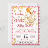 EEN Gekke Gans Eerste Verjaardag Uitnodiging (Voorkant)