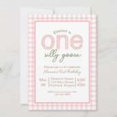 Een Gekke Gans Eerste Verjaardag Uitnodiging - 1e (Voorkant)