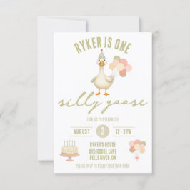 Een Gekke gans, eerste verjaardagsfeestje Kaart
