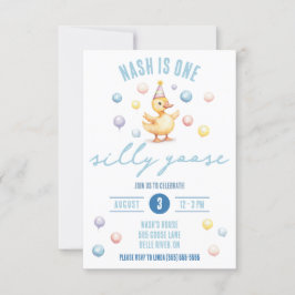 Een Gekke gans, eerste verjaardagsfeestje Kaart