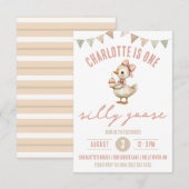 Een Gekke gans, eerste verjaardagsfeestje Kaart (Voorkant / Achterkant)