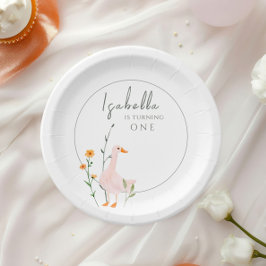 Een Gekke Gans Fest Verjaardagsminimalisme Сklassi Papieren Bordje