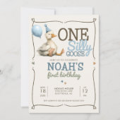 Een Gekke Gans Gepersonaliseerd 1e Verjaardagsfees Kaart (Voorkant)