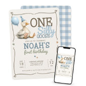 Een Gekke Gans Gepersonaliseerd 1e Verjaardagsfees Kaart