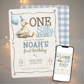 Een Gekke Gans Gepersonaliseerd 1e Verjaardagsfees Kaart