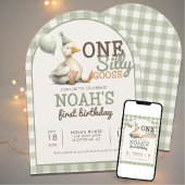 Een Gekke Gans Gepersonaliseerd Groen 1e Verjaarda Kaart