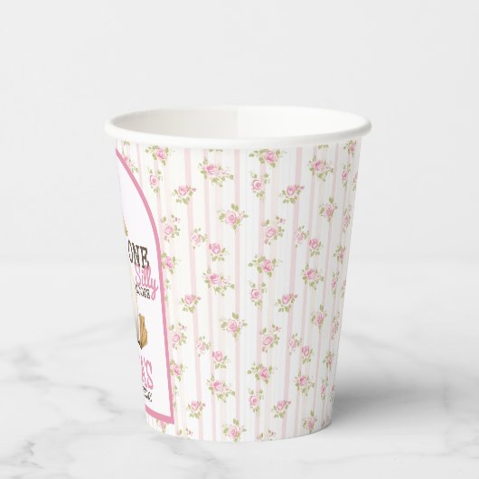 Een Gekke Gans Gepersonaliseerde Roze 1e Verjaarda Papieren Bekers (Links)