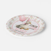 Een Gekke Gans Gepersonaliseerde Roze 1e Verjaarda Papieren Bordje (Gekanteld)