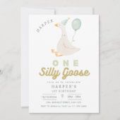 Een Gekke Gans Geslachtsneutraal 1e Verjaardag Kaart (Voorkant)