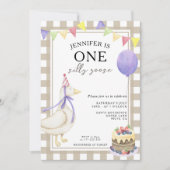 Een Gekke Gans Geslachtsneutraal Eerste Verjaardag Kaart (Voorkant)