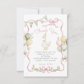 Een gekke gans Pink Bow Verjaardag Dank u kaart (Voorkant)