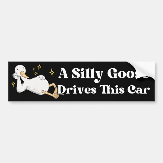 Een Gekke gans rijdt deze auto aan Bumpersticker (Voorkant)