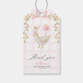 Een Gekke Gans  Roze 1e verjaardag gunst Cadeaulabel (Voorkant)
