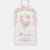 Een Gekke Gans  Roze 1e verjaardag gunst Cadeaulabel (Achterkant)