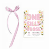 Een Gekke gans | Roze Bloemen Meisjes 1e Verjaarda Kaart