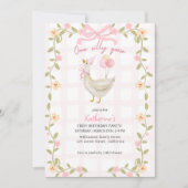 Een Gekke Gans Roze Eend 1e Verjaardag Kaart (Voorkant)