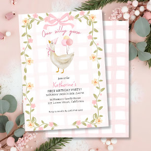 Een Gekke Gans  Roze Eend 1e Verjaardag Kaart