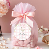 Een Gekke Gans  Roze Eend 1e Verjaardag Ronde Sticker